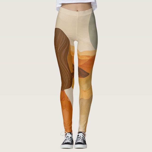 Boho Abstract Landscape (17) Leggings (Front)