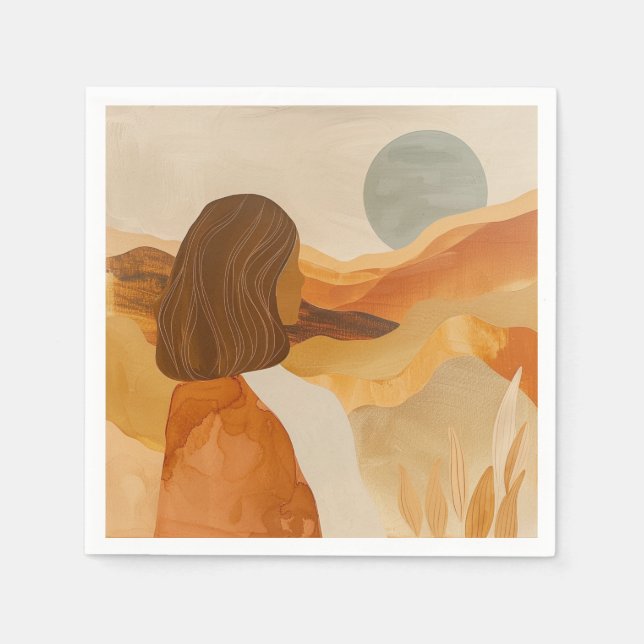 Boho Abstract Landscape (17) Napkin (Front)