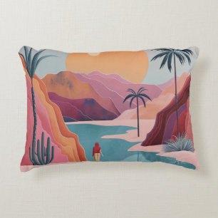 Boho Abstract Landscape (18) Accent Pillow