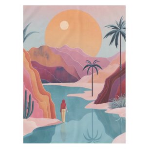 Boho Abstract Landscape (18) Tablecloth