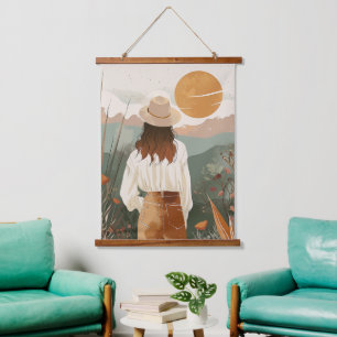 Boho Abstract Landscape (20) Hanging Tapestry