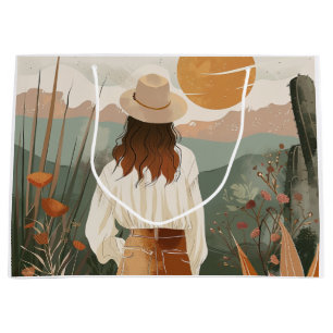 Boho Abstract Landscape (20) Large Gift Bag