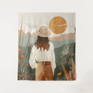 Boho Abstract Landscape (20) Tapestry