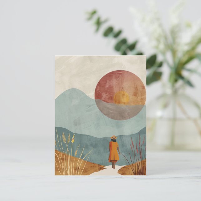 Boho Abstract Landscape (23) Postcard (Standing Front)