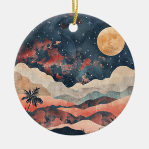 Boho Abstract Landscape (24) Ceramic Ornament