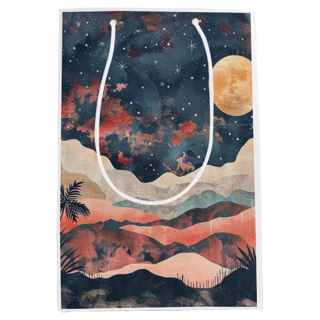Boho Abstract Landscape (24) Medium Gift Bag (Front)