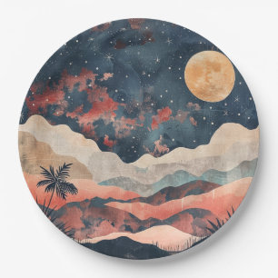 Boho Abstract Landscape (24) Paper Plate