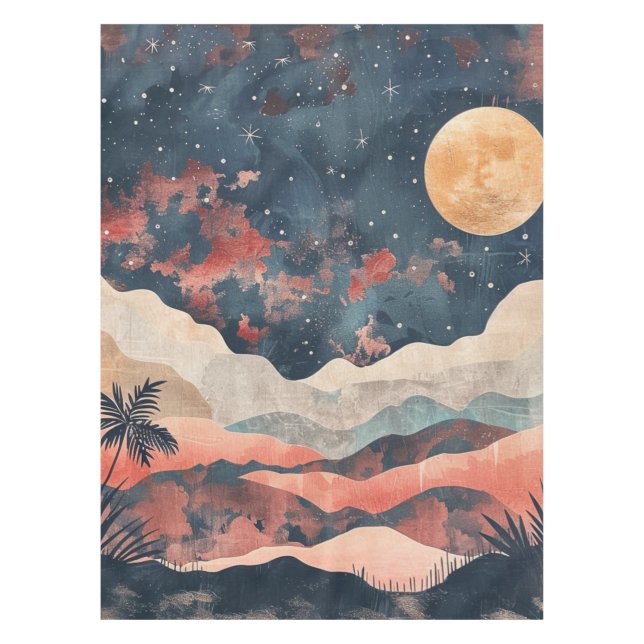 Boho Abstract Landscape (24) Tablecloth (Front)