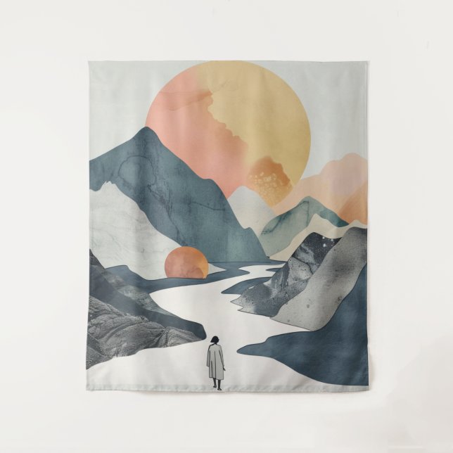 Boho Abstract Landscape (2) Tapestry (Front)