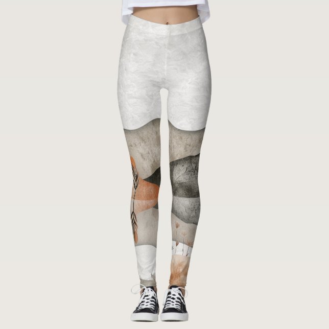 Boho Abstract Landscape (3) Leggings (Front)