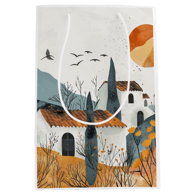 Boho Abstract Landscape (4) Medium Gift Bag (Front)