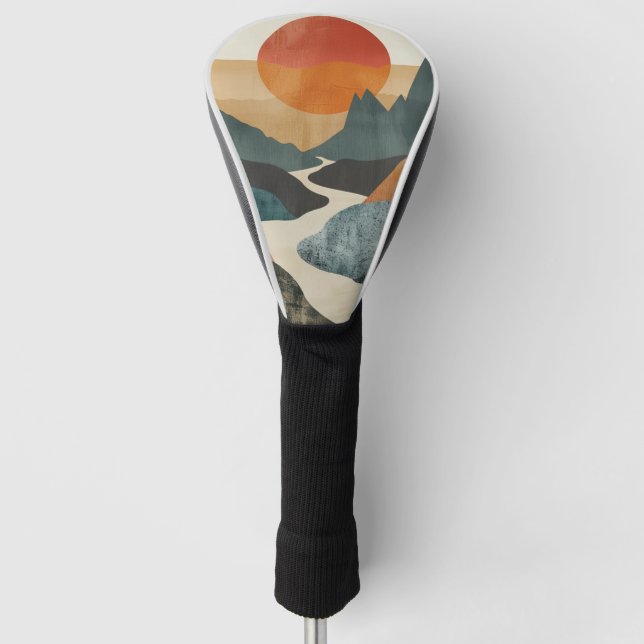 Boho Abstract Landscape (5) Golf Head Cover (Front)