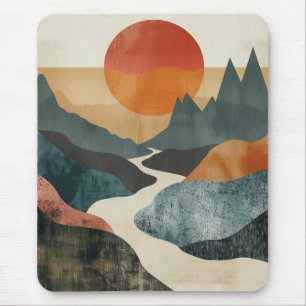 Boho Abstract Landscape (5) Mouse Pad