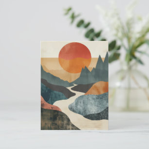 Boho Abstract Landscape (5) Postcard