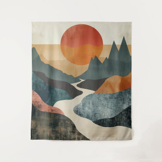 Boho Abstract Landscape (5) Tapestry (Front)