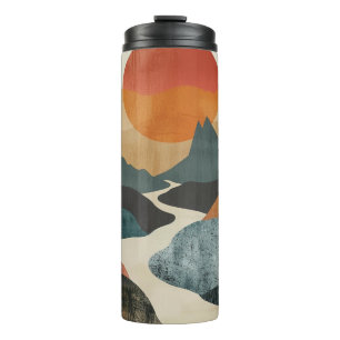 Boho Abstract Landscape (5) Thermal Tumbler