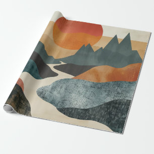Boho Abstract Landscape (5) Wrapping Paper