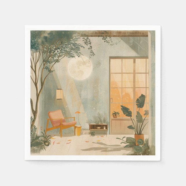 Boho Abstract Landscape (6) Napkin (Front)