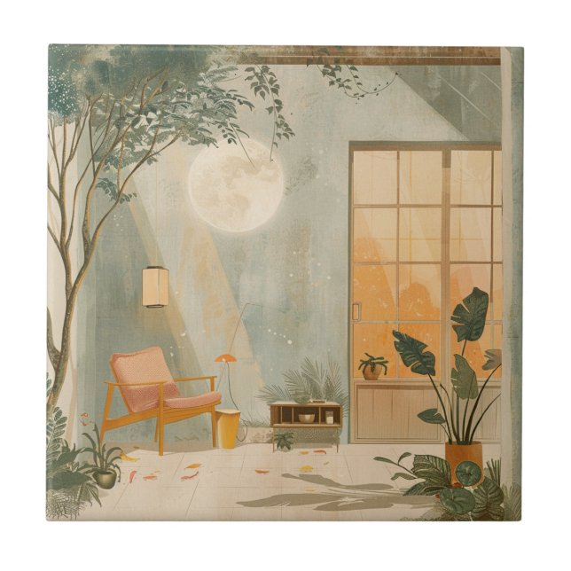 Boho Abstract Landscape (6) Tile (Front)