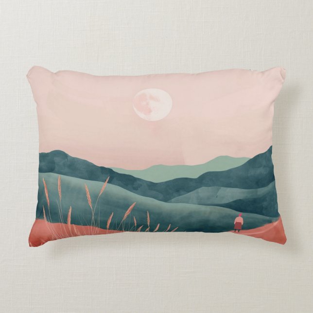 Boho Abstract Landscape (7) Accent Pillow (Front)