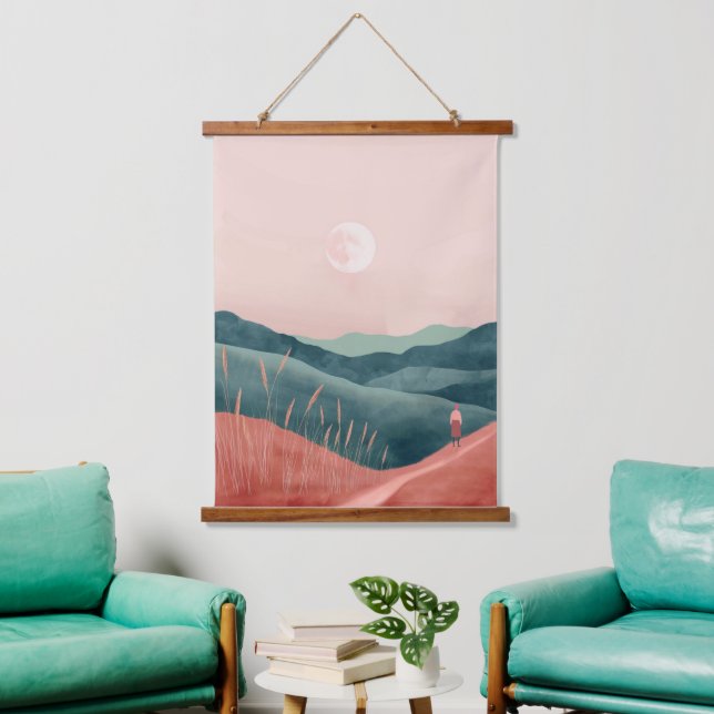 Boho Abstract Landscape (7) Hanging Tapestry (Living Room)