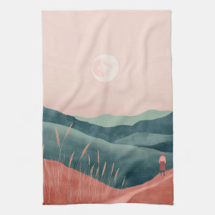 Boho Abstract Landscape (7) Kitchen Towel