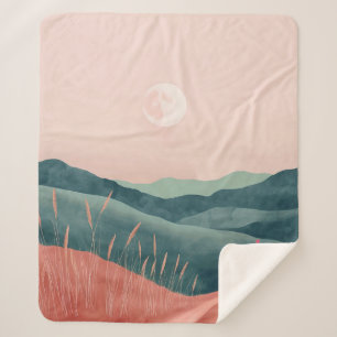 Boho Abstract Landscape (7) Sherpa Blanket