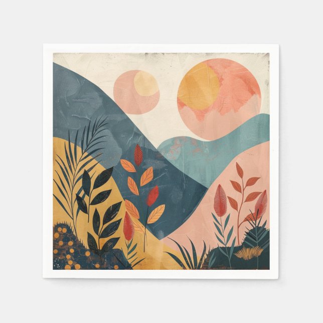 Boho Abstract Landscape (8) Napkin (Front)