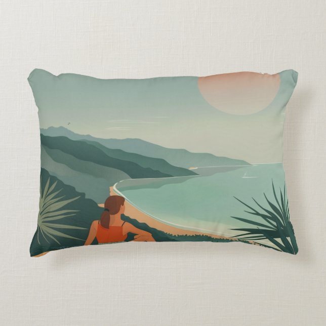 Boho Abstract Landscape (9) Accent Pillow (Front)