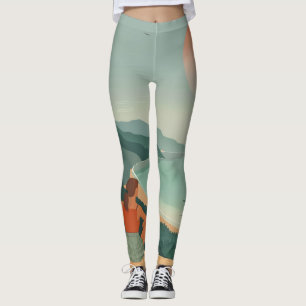 Boho Abstract Landscape (9) Leggings