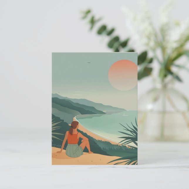 Boho Abstract Landscape (9) Postcard (Standing Front)
