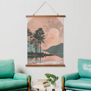 Boho Abstract Landscape Hanging Tapestry