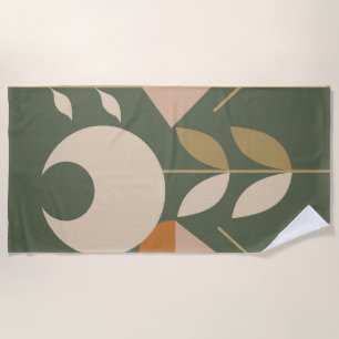 Boho Abstract Lily Beach Towel