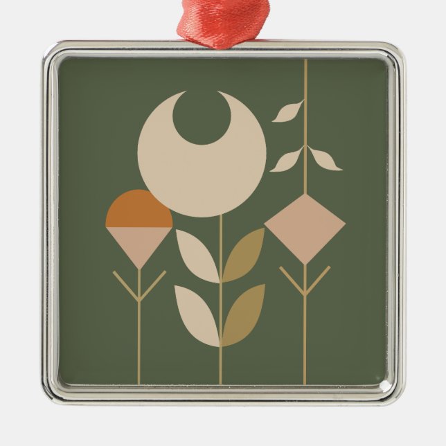 Boho Abstract Lily Metal Ornament (Front)