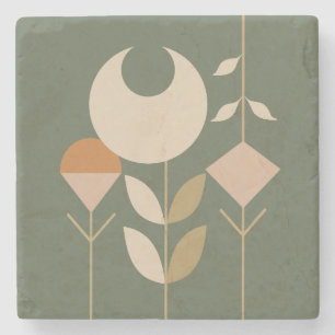 Boho Abstract Lily Stone Coaster