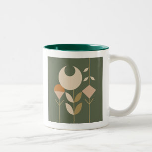 Boho Abstract Lily Two-Tone Coffee Mug