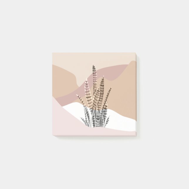 Boho Abstract Modern Succulent Post-it Notes (Front)