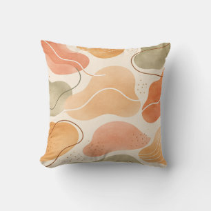 Boho Abstract Organic Shape Pillow - Earthy Terrac