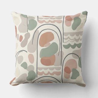 Boho Abstract Organic Shape Pillow - Earthy Terrac