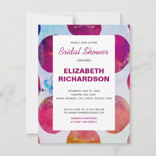 Boho abstract pink watercolor Bridal Shower RSVP Card