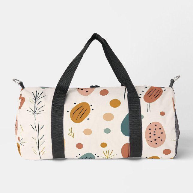 Boho Abstract Retro Modern Collection Duffle Bag (Front)
