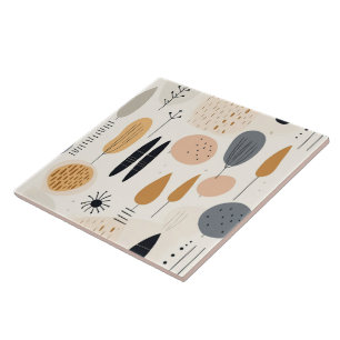 Boho Abstract Retro Popular Collection Tile