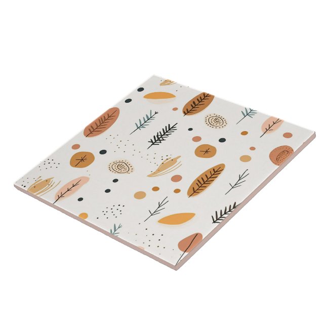 Boho Abstract Retro Trendy Collection Tile (Side)