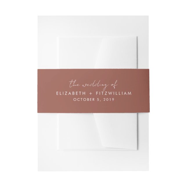Boho Abstract | Rust Maple Couples Wedding Of Invitation Belly Band (Front Example)