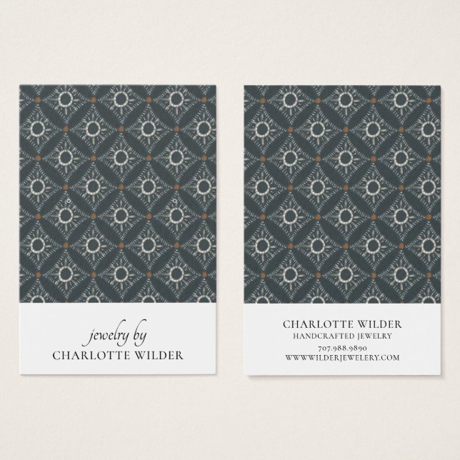 Boho Abstract Shapes Charcoal Earring Display Card (Front & Back)