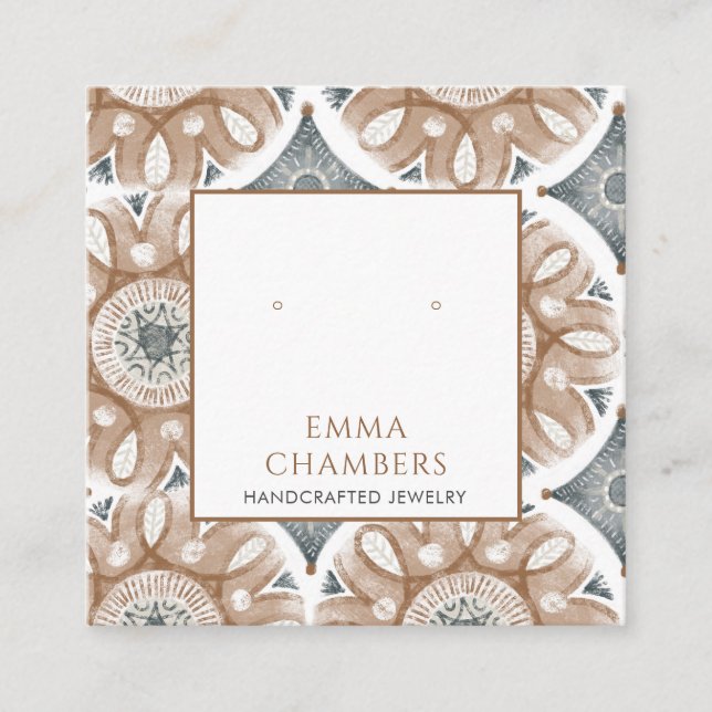 Boho Abstract Shapes Earring Display Card (Front)