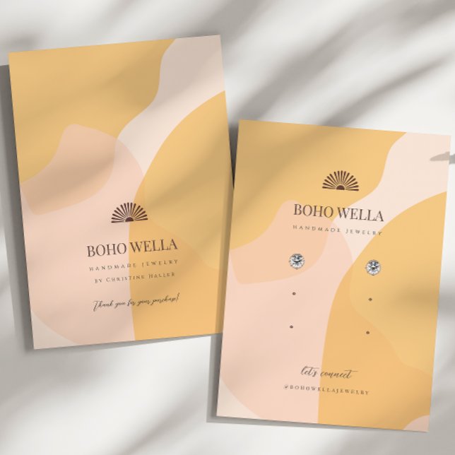 Boho Abstract Shapes Earring Display with Logo (Creator Uploaded)