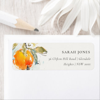 Boho Abstract Sketchy Orange Garden Address