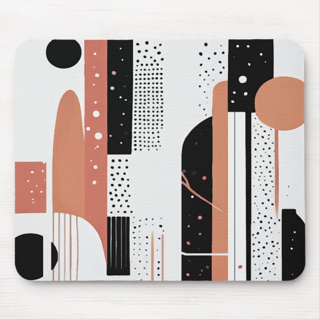 boho abstract terracotta circles and shapes mouse pad (Front)