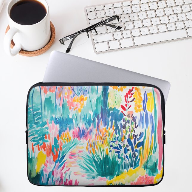 Boho Abstract Wildflower Garden Laptop Sleeve (Creator Uploaded)